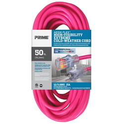 Prime Neon Flex Outdoor 50 ft. L Hi Vis Pink Extension Cord 12/3 SJTW