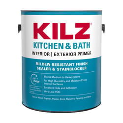 KILZ Kitchen & Bath White Flat Water-Based Primer and Sealer 1 gal