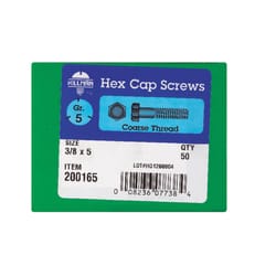 HILLMAN 3/8 in. D X 5 in. L Heat Treated Zinc Steel Hex Head Cap Screw 50 pk