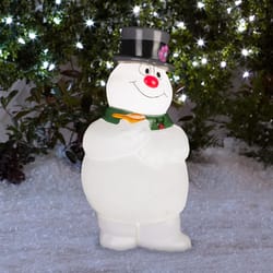 Warner Brothers Incandescent White Frosty With Scarf 2 ft. Blow Mold