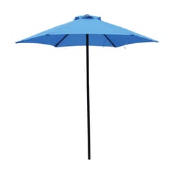 Living Accents 7.5 ft. Blue Market Umbrella
