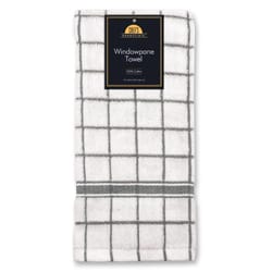 Kane Home Gray/White Cotton Two Tone Windowpane Kitchen Towel 1 pk