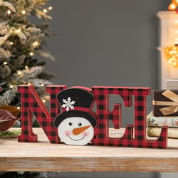 Glitzhome Multicolored Plaid Noel Table Decor 5.75 in.