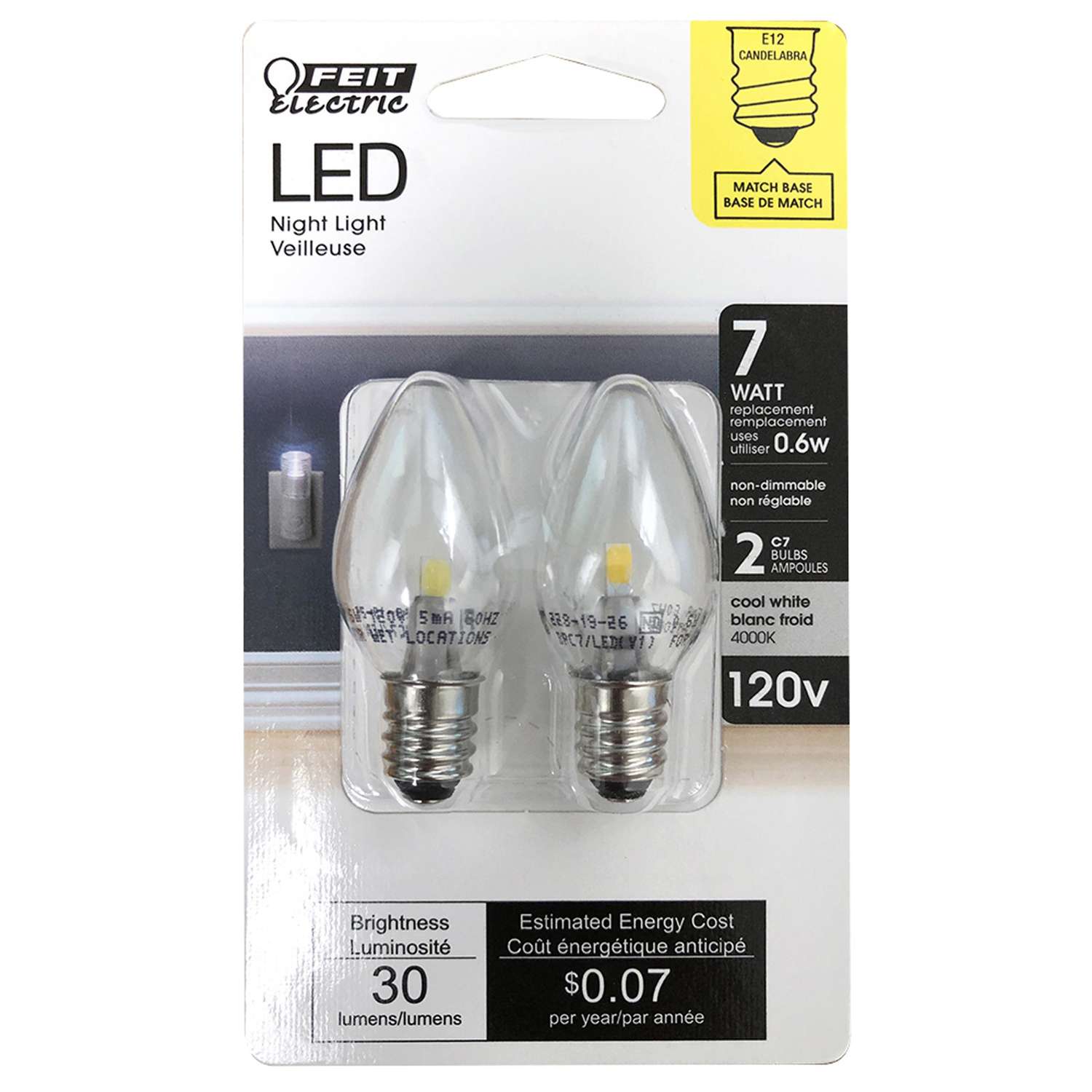 E12 C7 Candelabra LED White/Warm bulb 48LED 3014SMD AC/DC12V Silicone Light #1 