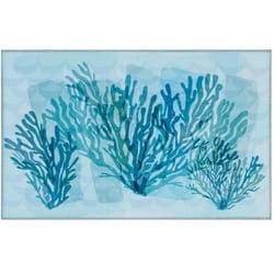 Olivia's Home 22 in. W X 32 in. L Blue Barrier Reef Polyester Rug