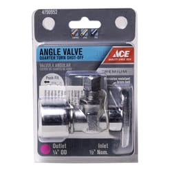 Ace Quick Lock 1/2 in. Push-Fit X 1/4 in. Push-Fit Brass Angle Valve