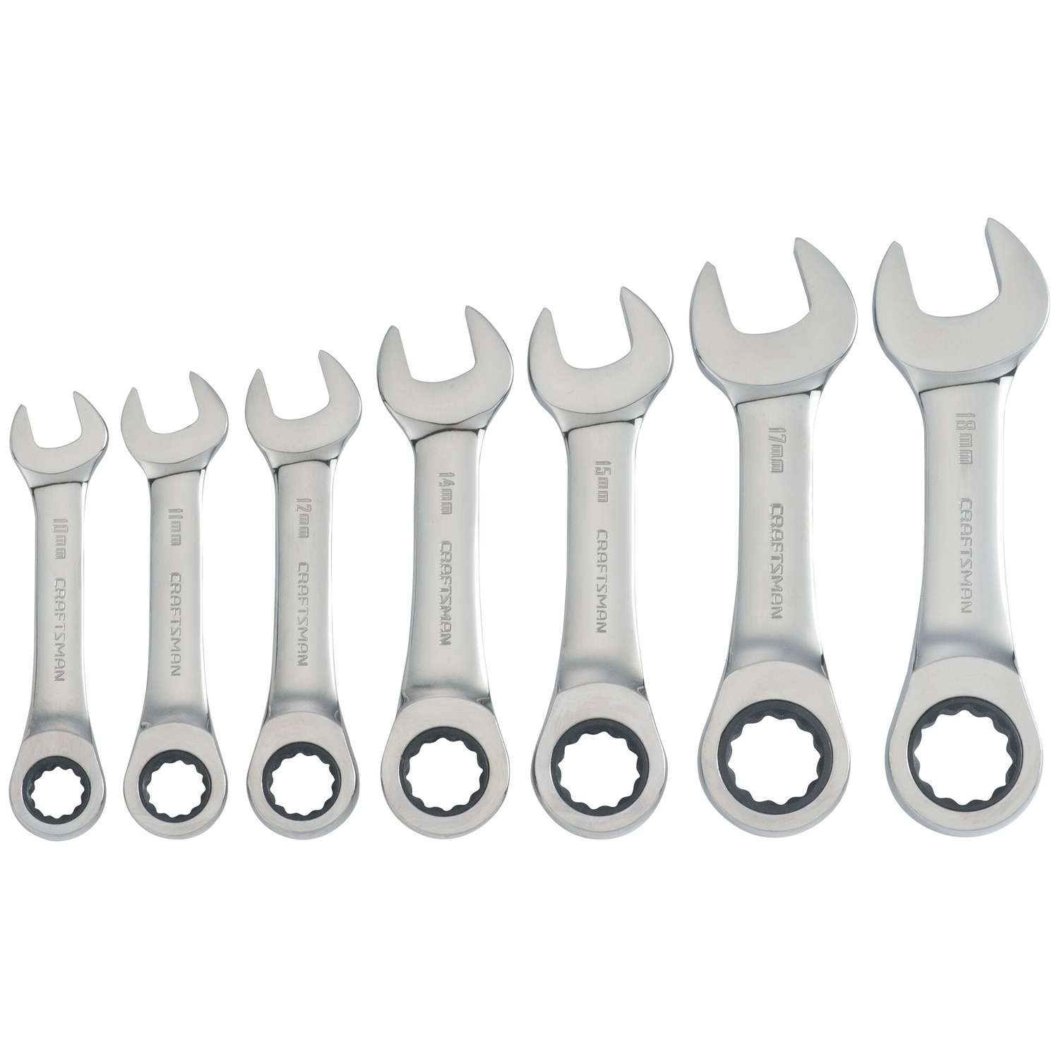 Craftsman Metric Stubby Ratcheting Combination Wrench Set 7 pc - Ace ...