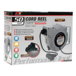 Performance Tool 50 ft. L Plastic Cord Reel