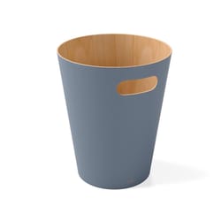 Umbra Woodrow 2 gal Slate Blue Wood Trash Can