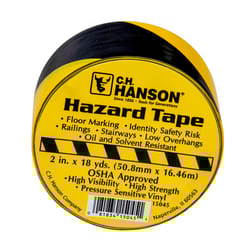 C.H. Hanson 54 ft. L X 2 in. W Plastic Stripe Floor Marking Tape Black/Yellow