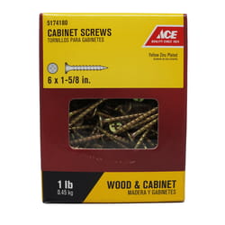 Ace No. 6 X 1-5/8 in. L Phillips Yellow Zinc Cabinet Screws 1 lb 220 pk