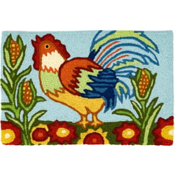 Jellybean 20 in. W X 30 in. L Multi-color Country Rooster Polyester Accent Rug