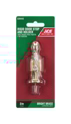 Ace 3 in. W Metal Bright Gold Rigid Door Stop w/Holder Mounts to door and wall 5/32 in.