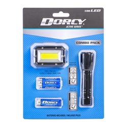 Dorcy 30/17 lm Black LED Flashlight/Headlight Combo Pack AAA Battery