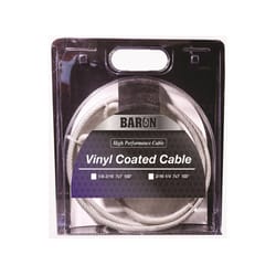 Baron Vinyl Coated Galvanized Steel 3/16-1/4 in. D X 100 ft. L Aircraft Cable