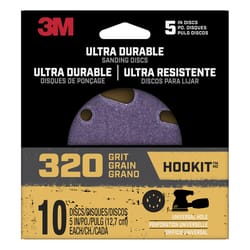 3M Hookit 5 in. Ceramic Hook and Loop Ultra Durable Sanding Disc 320 Grit Ultra Fine 10 pk