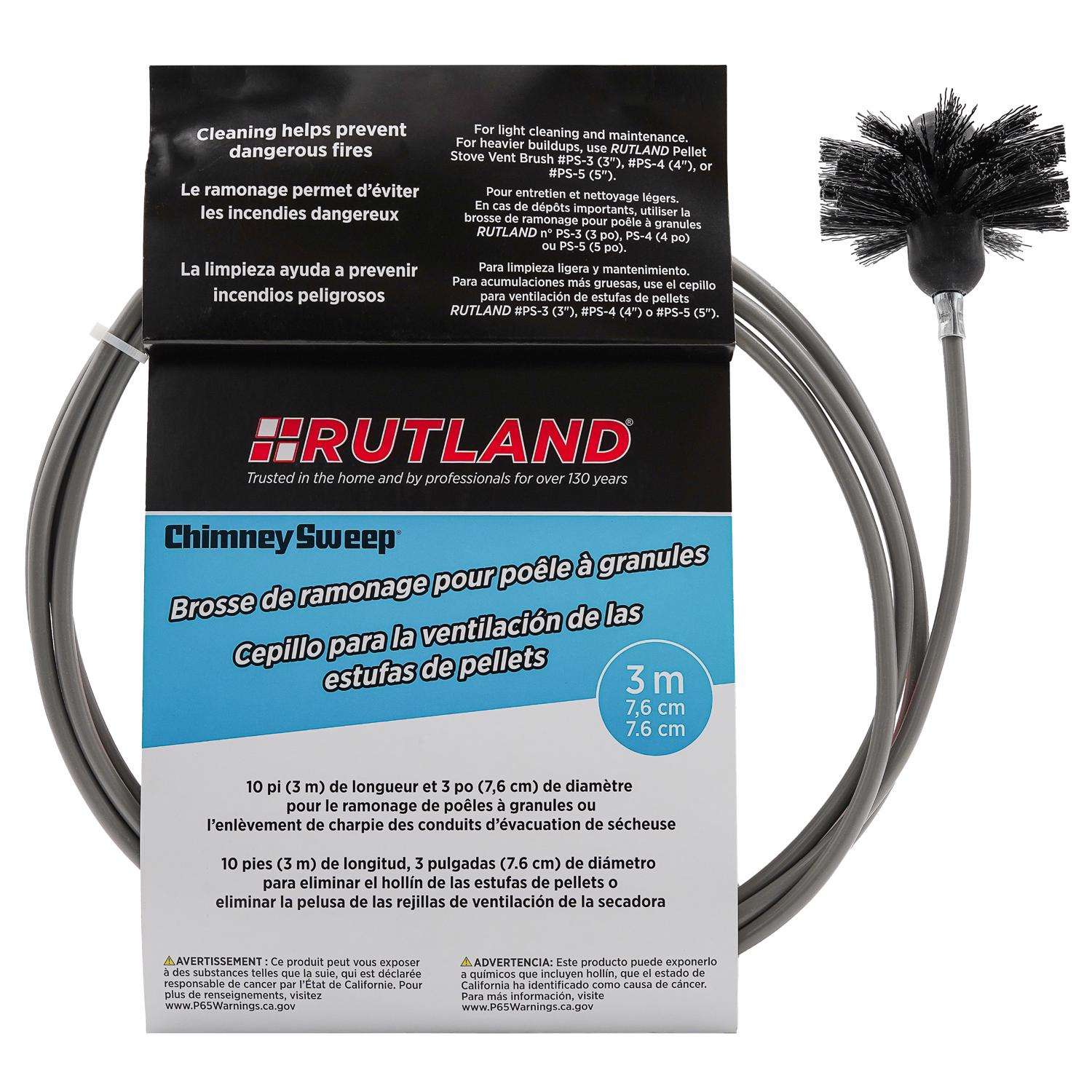 Pellet Stove Chimney Brush - Round Flue Brush