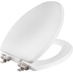 Mayfair by Bemis Benton Slow Close Elongated White Enameled Wood Toilet Seat