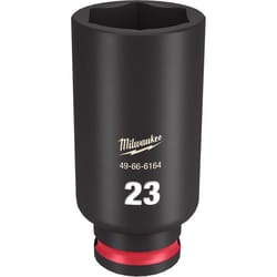 Milwaukee Shockwave 23 mm X 3/8 in. drive Metric 6 Point Deep Impact Socket 1 pc