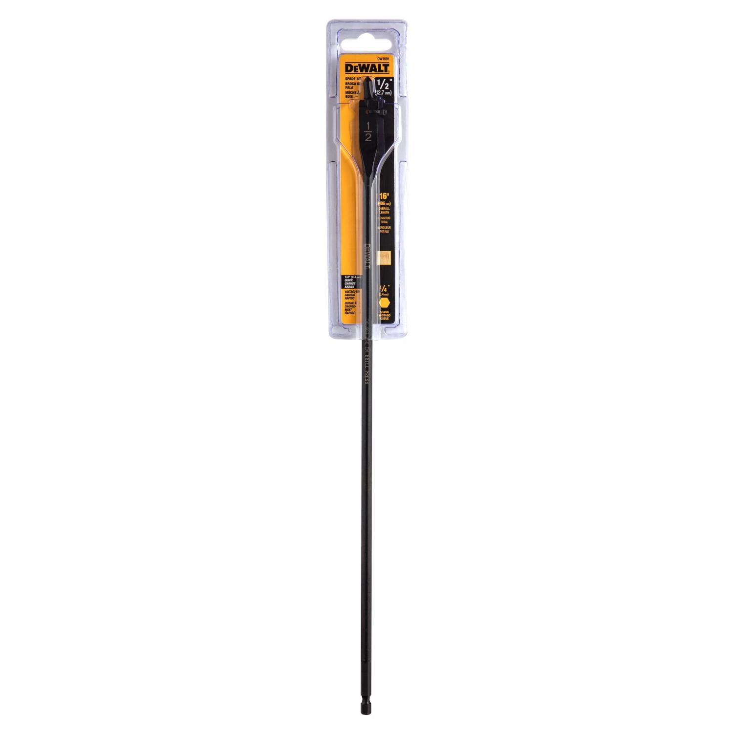 DeWalt 1/2 in. X 16 in. L Carbon Steel Spade Bit Hex Shank 1 pk