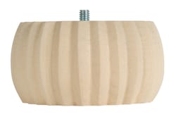 Waddell 2 in. H Reeded Wood Bun Foot