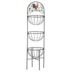 Accent Plus Rooster 43.5 in. H X 12 in. W X 12 in. D Multicolored Iron Basket Stand