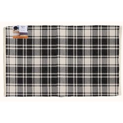 First Concept 36 in. W X 24 in. L Black/White Checkered Polyester Accent Rug