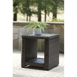 Signature Design by Ashley Grasson Lane Brown Square Aluminum Contemporary End Table