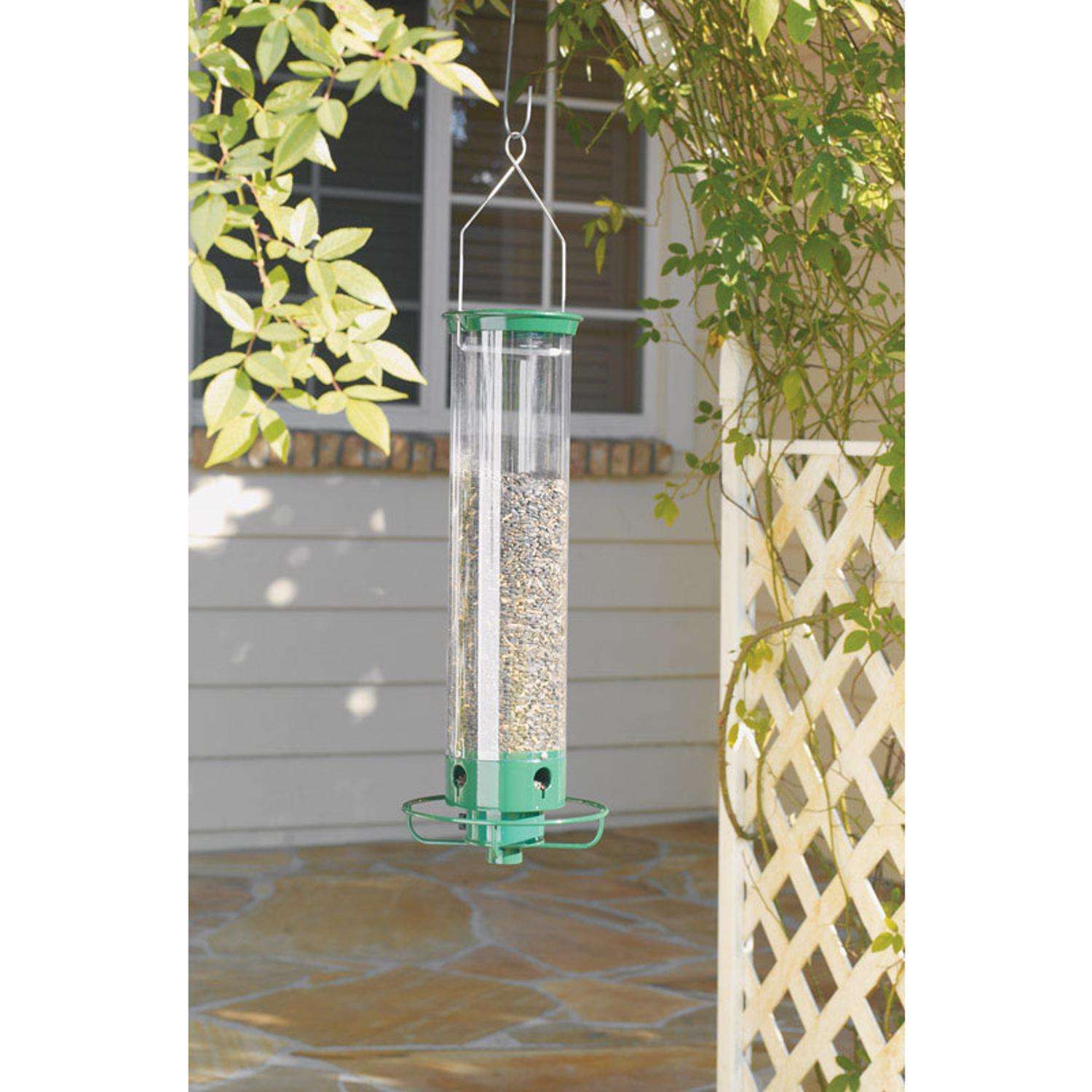 Nature Gear Window Bird Feeder - Refillable Sliding Tray - Weather Proof -  Snow and Squirrel Resistant - Drains Rain Water - See Songbirds from Home  (House Style) 