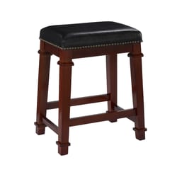 Linon Home Decor Black Polyurethane Barstool 24 in.