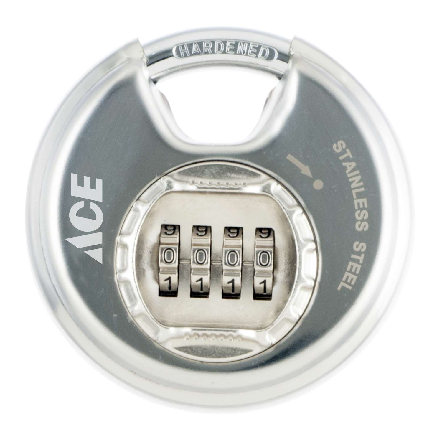 Ace 3.18 in. H x 3.25 in. W Stainless Steel Pin Cylinder Disk Padlock 1