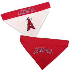 Pets First Red/White Los Angeles Angels Cotton/Nylon Dog Collar Bandana Small/Medium