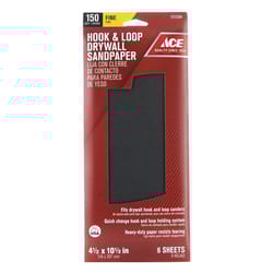Ace 10-1/2 in. L X 4-1/2 in. W 150 Grit Silicon Carbide Drywall Sanding Sheet 6 pk