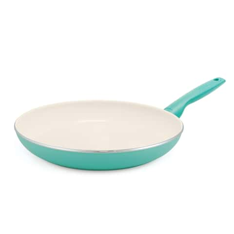 GreenPan Rio Healthy Ceramic Nonstick 8 and 10 Frying Pan Skillet Set,  PFAS-Free, Dishwasher Safe, Turquoise