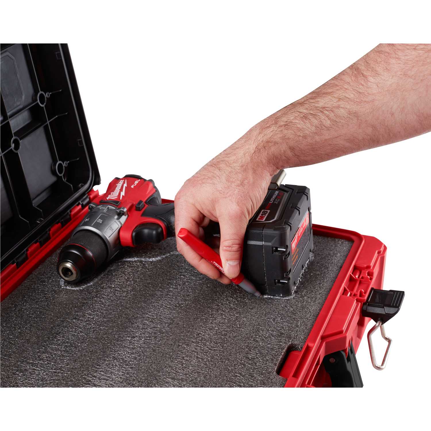 Milwaukee PACKOUT 20 in. Plastic Tool Case with Foam Insert 15 in. W x