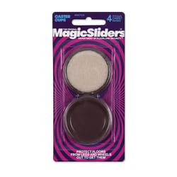 Magic Sliders Plastic Caster Cup Brown Round 1-5/8 in. W X 1-5/8 in. L 4 pk