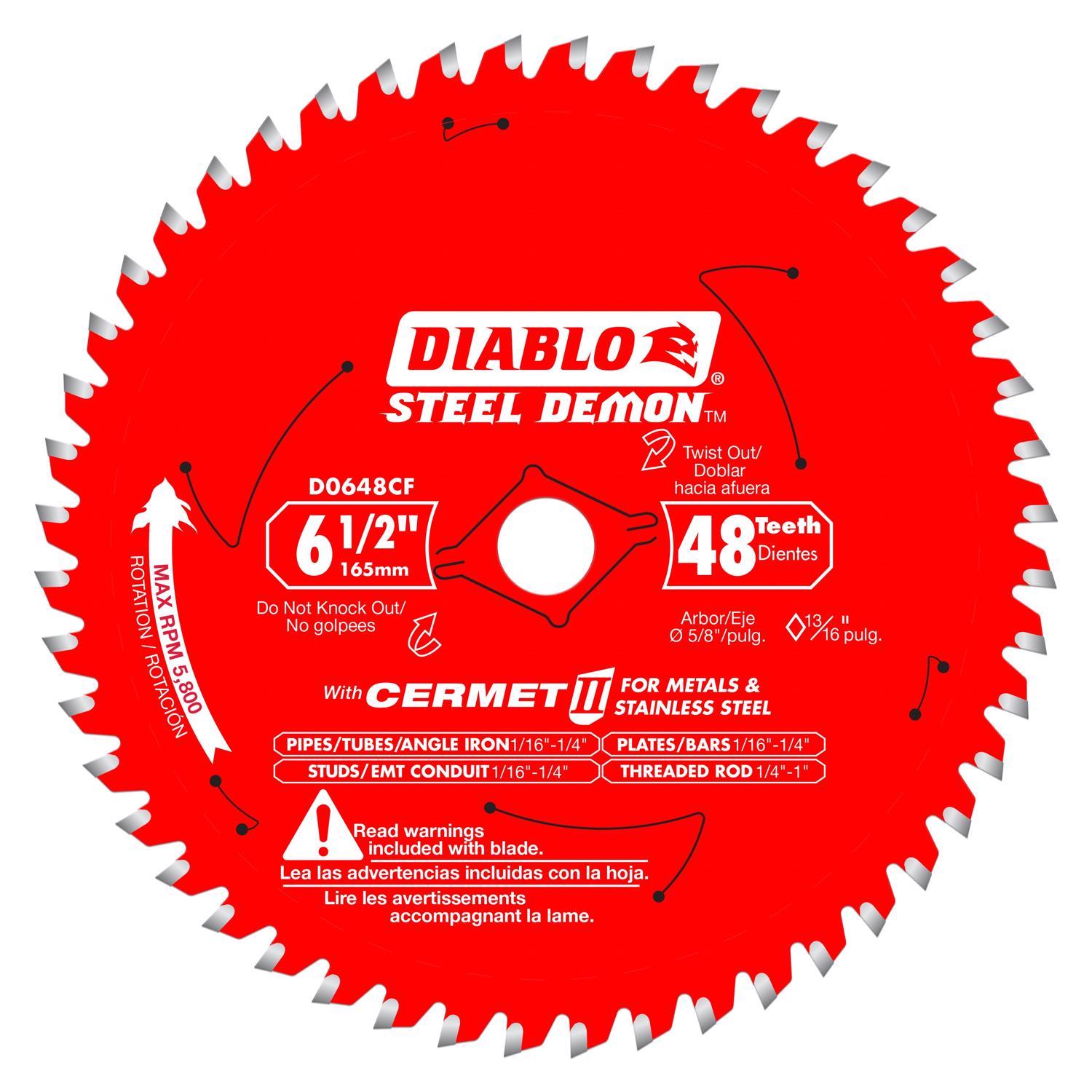 Diablo Steel Demon 6-1/2 in. D X 5/8 in. Stainless Steel Metal Saw Blade 48 teeth 1 pk Uae Electronic uaeelectronic.com