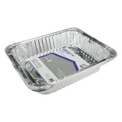 Home Plus Durable Foil 9-1/4 in. W X 11-3/4 in. L Roaster Pan Silver 2 pc