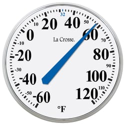 La Crosse Technology Dial Thermometer with Key Holder Plastic White 12 in.