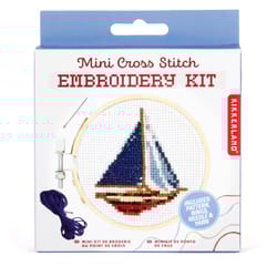Kikkerland Sailboat Embroidery Kit Cotton/Polyerster Fabric 1 pk