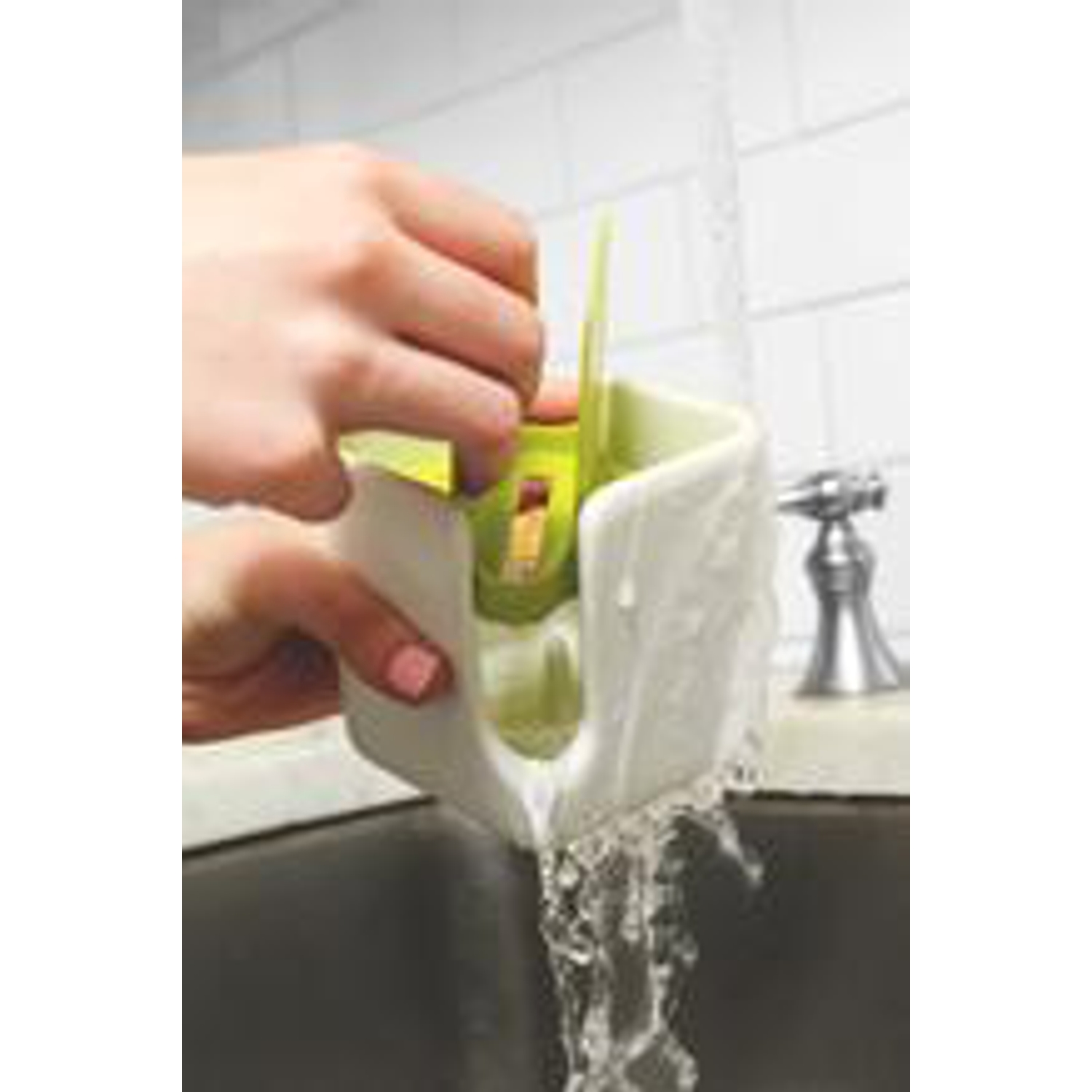 Full Circle Stash White Ceramic/Plastic Modular Ceramic Sink Caddy Mfr ...