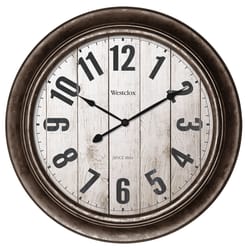 Westclox 15-1/2 in. L X 15-1/2 in. W Indoor Classic Analog Wall Clock Glass/Plastic Brown