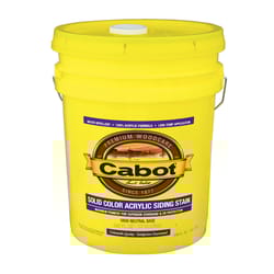 Cabot  Solid  Tintable Neutral Base  Water-Based  Acrylic  Siding Stain  5 gal. 