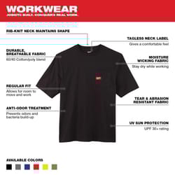 Milwaukee S Short Sleeve Unisex Crew Neck Black Heavy Duty Shirt