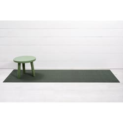 Chilewich 24 in. W X 72 in. L Green Solid Vinyl Runner Rug