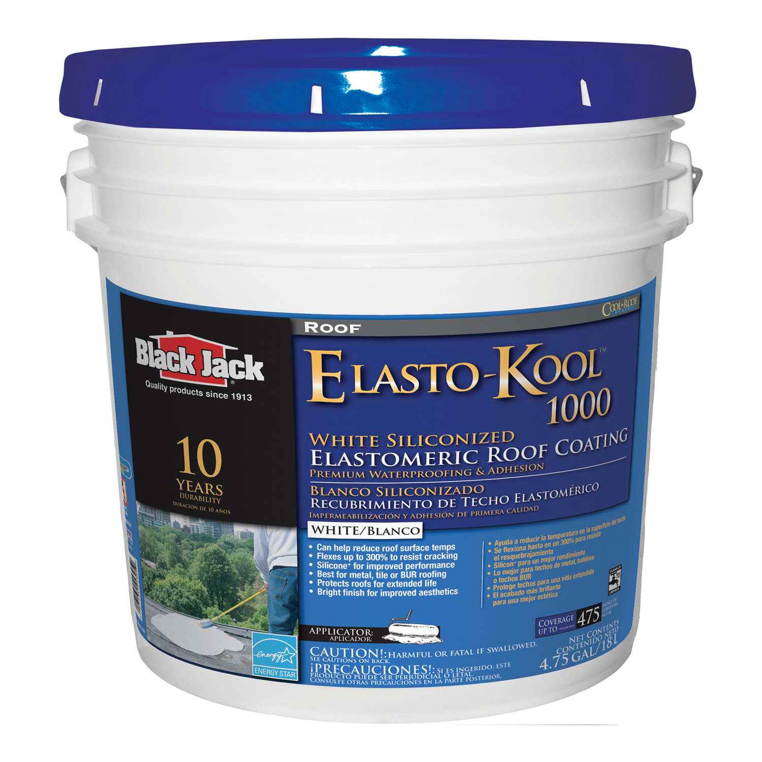 Black Jack Elasto-Kool 1000 Gloss White Acrylic Roof Coating 5 gal ...