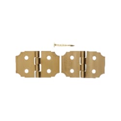 Ace 5/8 in. W X 1 in. L Polished Brass Brass Decorative Hinge 2 pk
