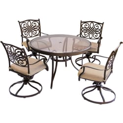 Hanover Traditions 5 pc Bronze Aluminum Traditional Dining Set Tan