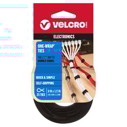 VELCRO Brand Medium Nylon Ties 8 in. L 25 pk