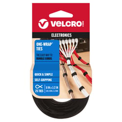 VELCRO Brand Medium Nylon Ties 8 in. L 25 pk